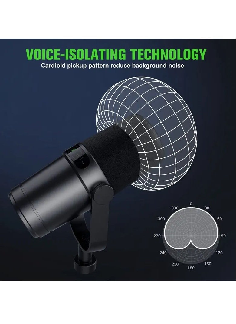 Generic Professional USB XLR Dynamic Microphone for Broadcast Podcast Recording Studio Mic for Music Speech ZTT30  - Image 2