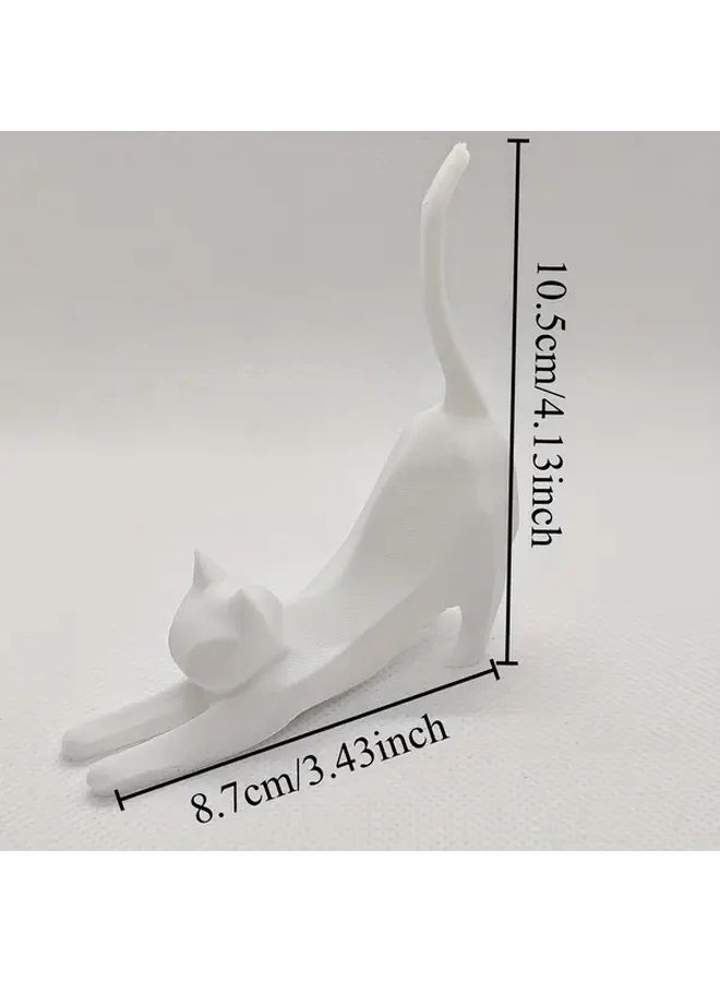 Black Cat Ring Holder 3D Printed Jewelry Organizer 3 25x3 06 Inch Desktop Decor - Image 3