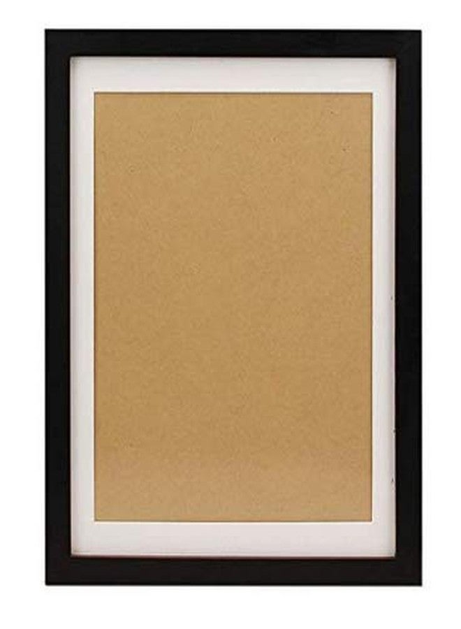 FUNTRESS 10x14 Picture Frame for Wall Hanging Family Photo Frame Wood Living Room Document Collage Frame with Mat (10x14 inch, Black) - Image 1