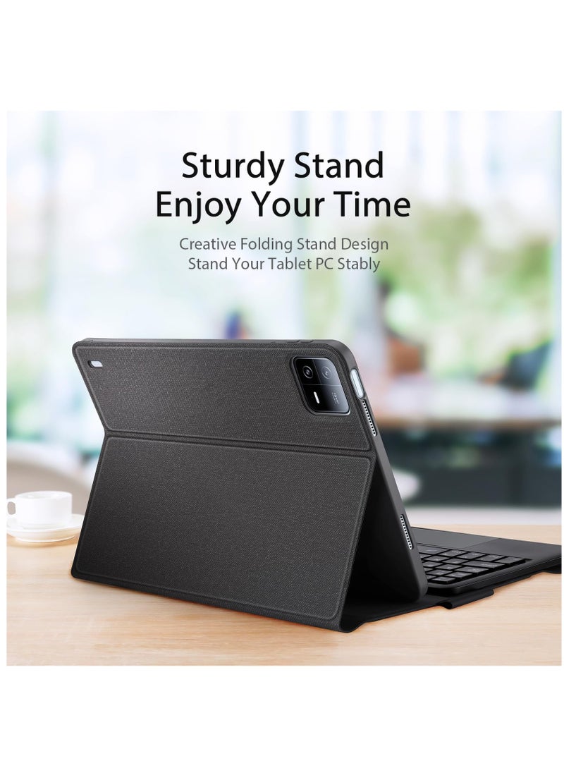 SYOSI - Keyboard Case for Xiaomi Pad 6 / Pad 6 Pro 11 Inch 2023 Tablet, Slim PU Stand Cover with Magnetically Detachable Wireless Bluetooth Keyboard - Image 1