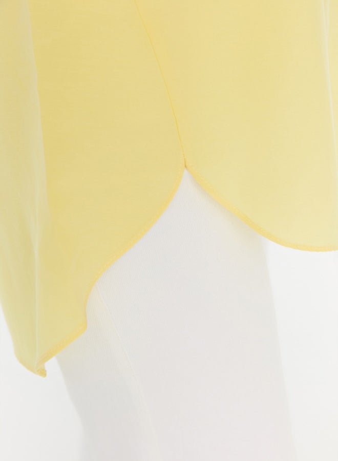 Yellow Balloon Back Sleeve Long Pocket Detail Basic Woven Shirt TCTSS21GO0976