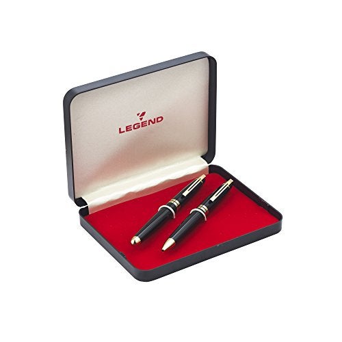 LEGEND Ambient Pen Set, 2 Black Pens, 0.7mm Jotter & 777 German Roller Refill, Twist Action & Cap-Off, Premium Gift Set for Professionals & Business - Image 1