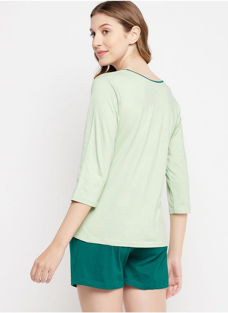 Clovia Graphic T-Shirt & Shorts Set - Image 2