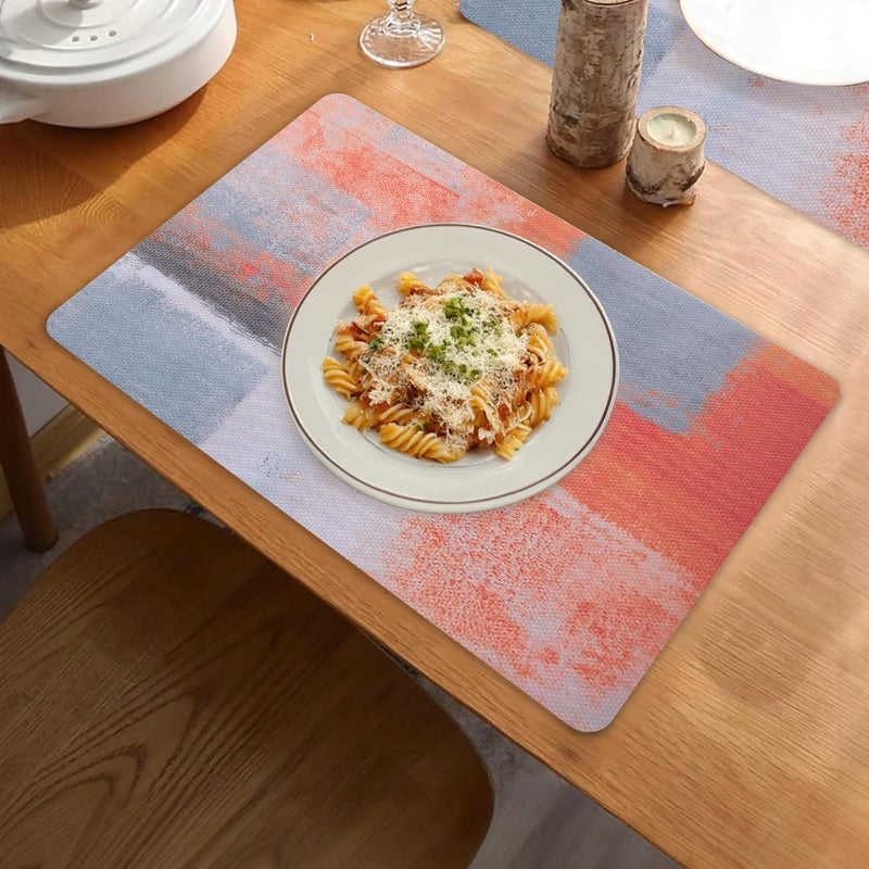 UMAI Jacquard Table Mat Set of 6 | Dining Table Accessories | Home Kitchen Office Restaurant | PVC Artificial Leather Waterproof Anti-Skid | Multicolor Attractive Design. - Image 1