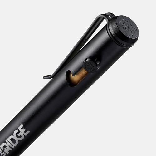 The Ridge Ridge Bolt Action Pen - CNC Machined Everyday Carry Pen, Knurled Grip, Pressurized Refill, Manganese Spring Steel Clip, Compact Pocket EDC Pen with Schmidt EasyFlow 9000 (Royal Black) - Image 2