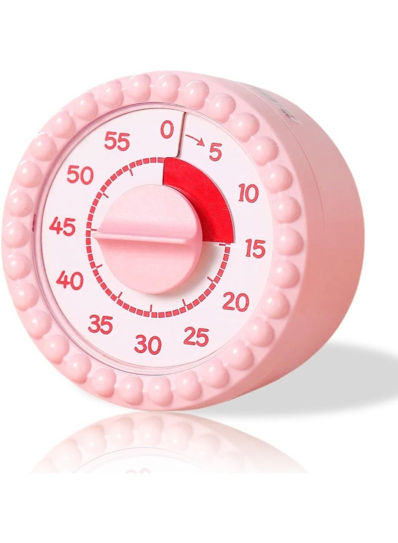 YelaJoy 60-Minute Mechanical Kitchen Timer,Loud Alarm,Pink,Magnetic,Battery-Free for Cooking & Kids - Image 5
