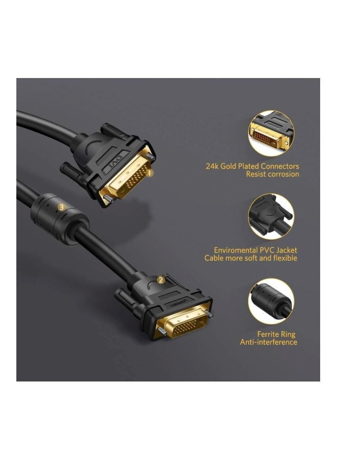 NIBEMINENT DVI-D Male Dual Link Digital Video Convertible Adapter Black/Gold  - Image 2