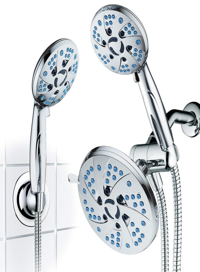 Hotel Spa AquaCare Spa Station High Pressure 48-mode 3-way Rainfall & Handheld Shower Head Combo - Anti-Clog Nozzles, Extra-Long 6 ft Stainless Steel Hose, 2nd Wall Bracket/All Chrome Finish - Image 1