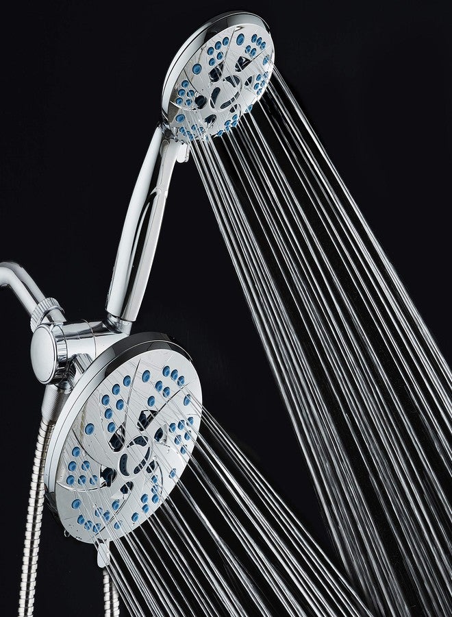 Hotel Spa AquaCare Spa Station High Pressure 48-mode 3-way Rainfall & Handheld Shower Head Combo - Anti-Clog Nozzles, Extra-Long 6 ft Stainless Steel Hose, 2nd Wall Bracket/All Chrome Finish - Image 5