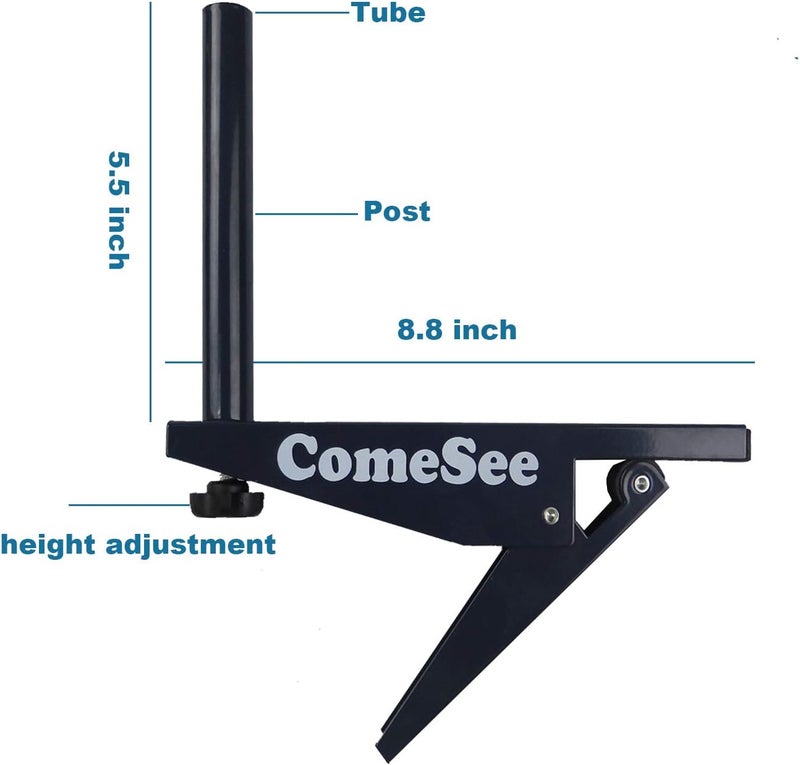 Comesee Ping Pong Net Set Table Tennis Table Post Professional Spring Activated Clamp with Net Clip Insert, 1.2 Inch Width Grip Holder, Tension and Height Adjustable Easy Set Up (Navy) - Image 2