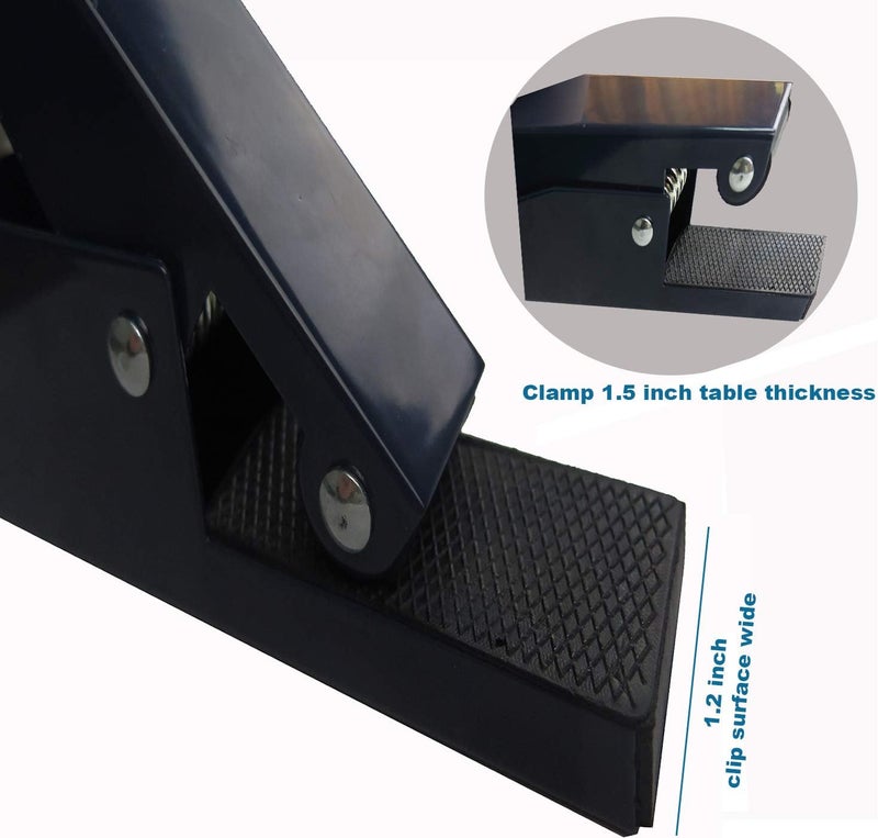 Comesee Ping Pong Net Set Table Tennis Table Post Professional Spring Activated Clamp with Net Clip Insert, 1.2 Inch Width Grip Holder, Tension and Height Adjustable Easy Set Up (Navy) - Image 4