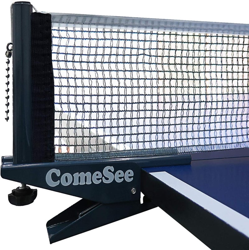 Comesee Ping Pong Net Set Table Tennis Table Post Professional Spring Activated Clamp with Net Clip Insert, 1.2 Inch Width Grip Holder, Tension and Height Adjustable Easy Set Up (Navy) - Image 1