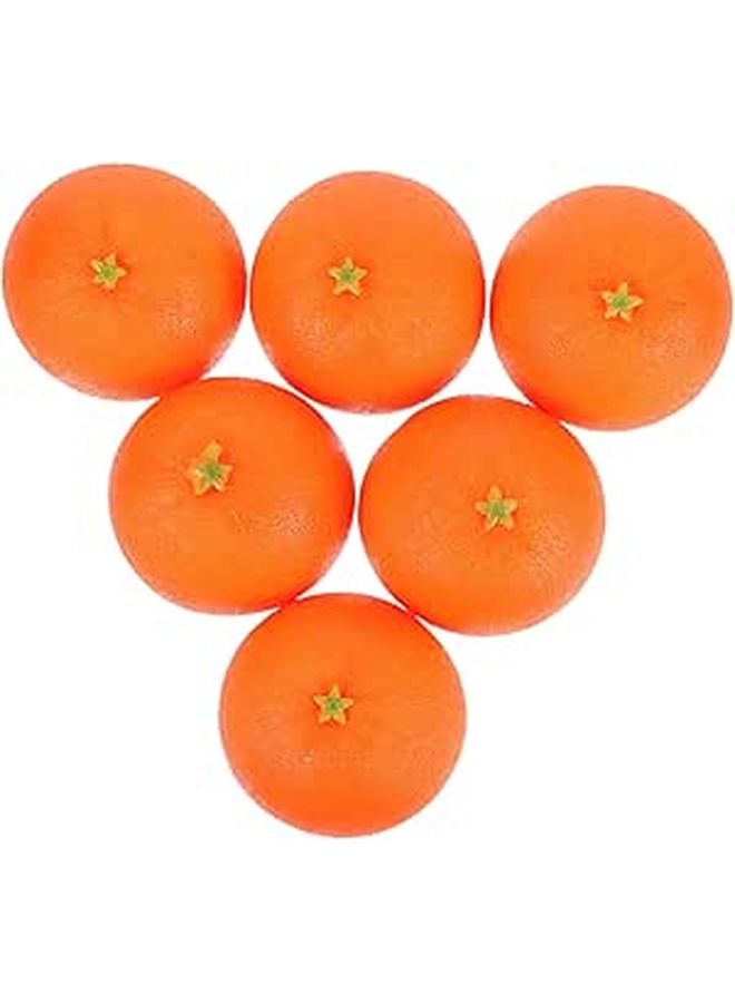 6Pcs Artificial Orange Decor Faux Fruit Home Display Photography Prop - Image 1
