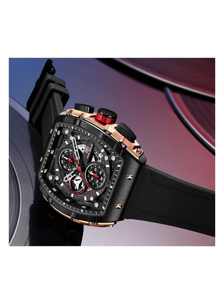 ميني فوكاس ساعة ميني فوكس للرجال رياضية عصرية بسوار من السيليكون كوارتز - MF0399G.03 - اسود - Image 2