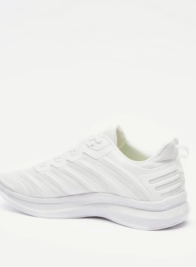Kappa Men's Textured Sneakers Shoes with Lace-Up Closure White