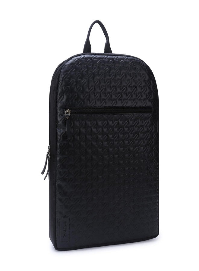 Walrus Veteran III Series Black Vegan Leather Backpack with Top Handle Professional and Casual Use and Suitable for 15-Inch Laptop, Unisex - Image 2
