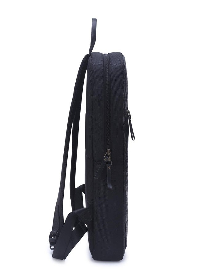 Walrus Veteran III Series Black Vegan Leather Backpack with Top Handle Professional and Casual Use and Suitable for 15-Inch Laptop, Unisex - Image 4