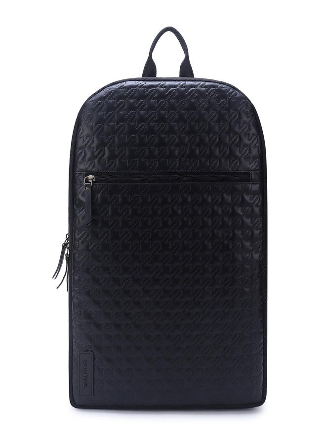 Walrus Veteran III Series Black Vegan Leather Backpack with Top Handle Professional and Casual Use and Suitable for 15-Inch Laptop, Unisex - Image 1