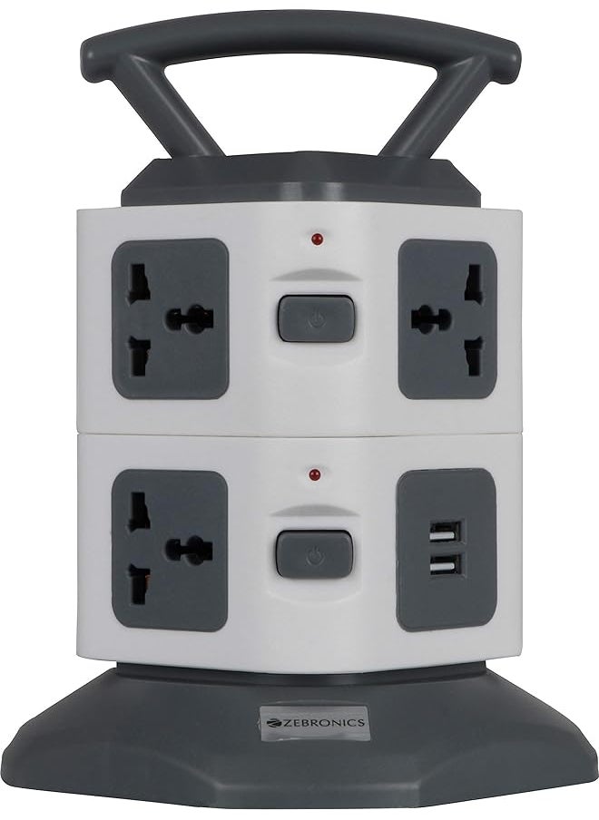 ZEBRONICS ZEBRONICS ZEB-PS5320 USB Plus with 2500W Power Extension Socket 5 Universal sockets with 2 USB Ports, Circuit Breaker, Power On/Off Switch and an LED Indicator  - Image 1