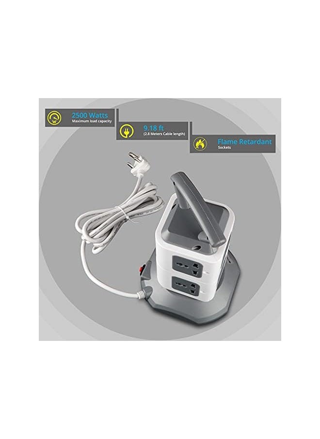 ZEBRONICS ZEBRONICS ZEB-PS5320 USB Plus with 2500W Power Extension Socket 5 Universal sockets with 2 USB Ports, Circuit Breaker, Power On/Off Switch and an LED Indicator  - Image 2