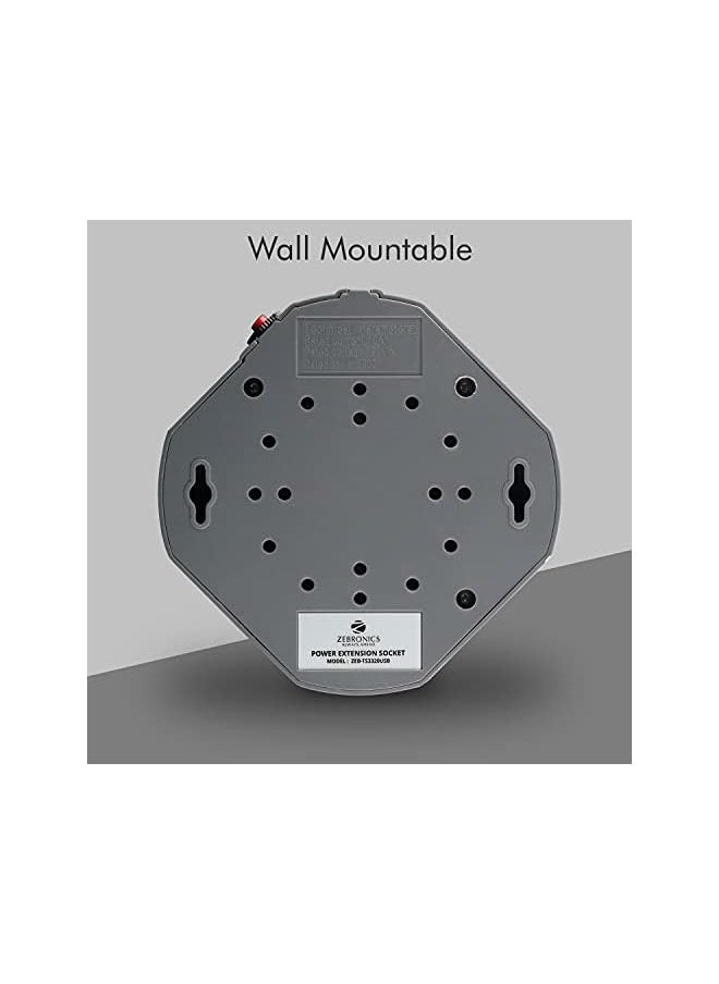 ZEBRONICS ZEBRONICS ZEB-PS5320 USB Plus with 2500W Power Extension Socket 5 Universal sockets with 2 USB Ports, Circuit Breaker, Power On/Off Switch and an LED Indicator  - Image 5