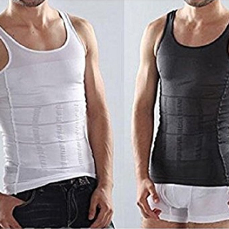 Mens Slimming Vest Shapewear Sports Waist Trimmer Black  - Image 4