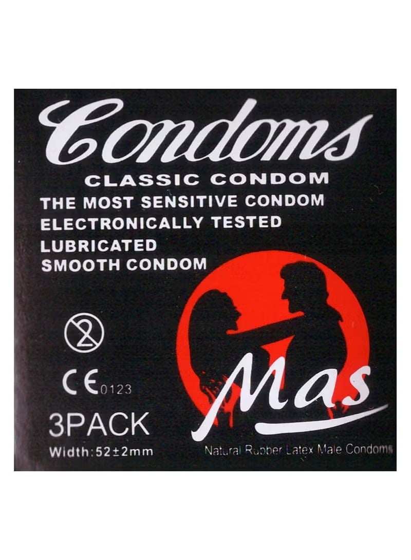 MAS Classic Sensitive Lubricated Condoms 12 Pack of 3 Condoms - Image 3