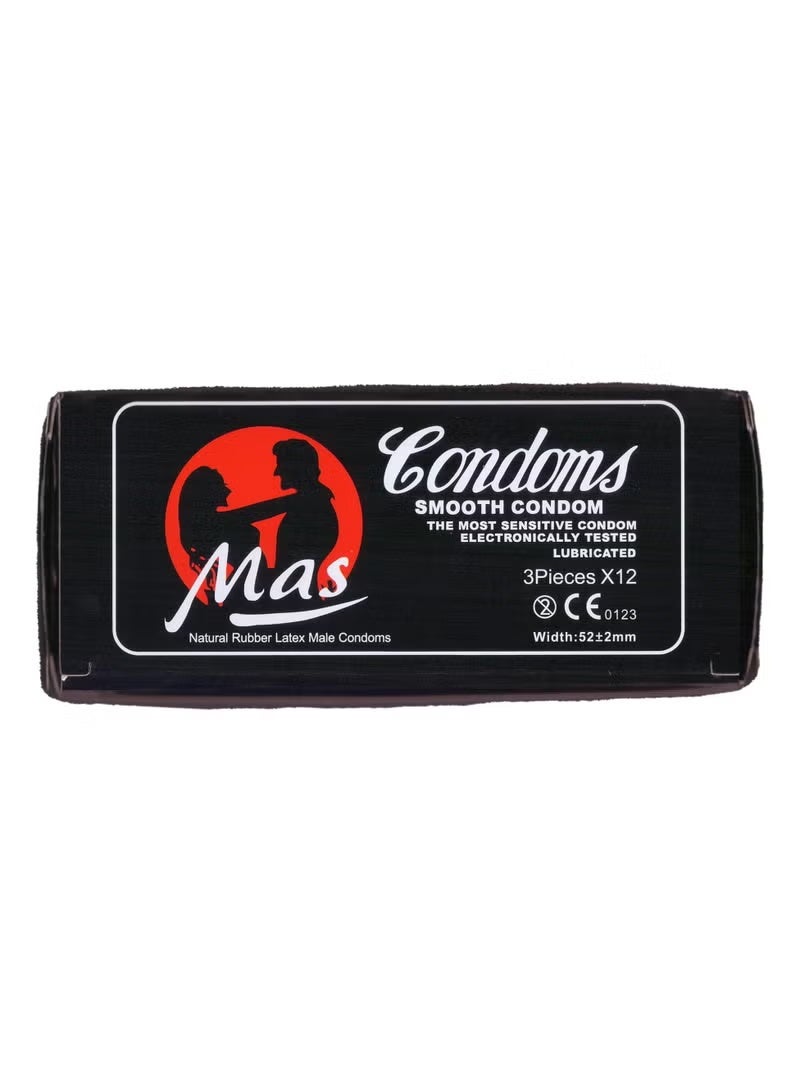 MAS Classic Sensitive Lubricated Condoms 12 Pack of 3 Condoms - Image 2
