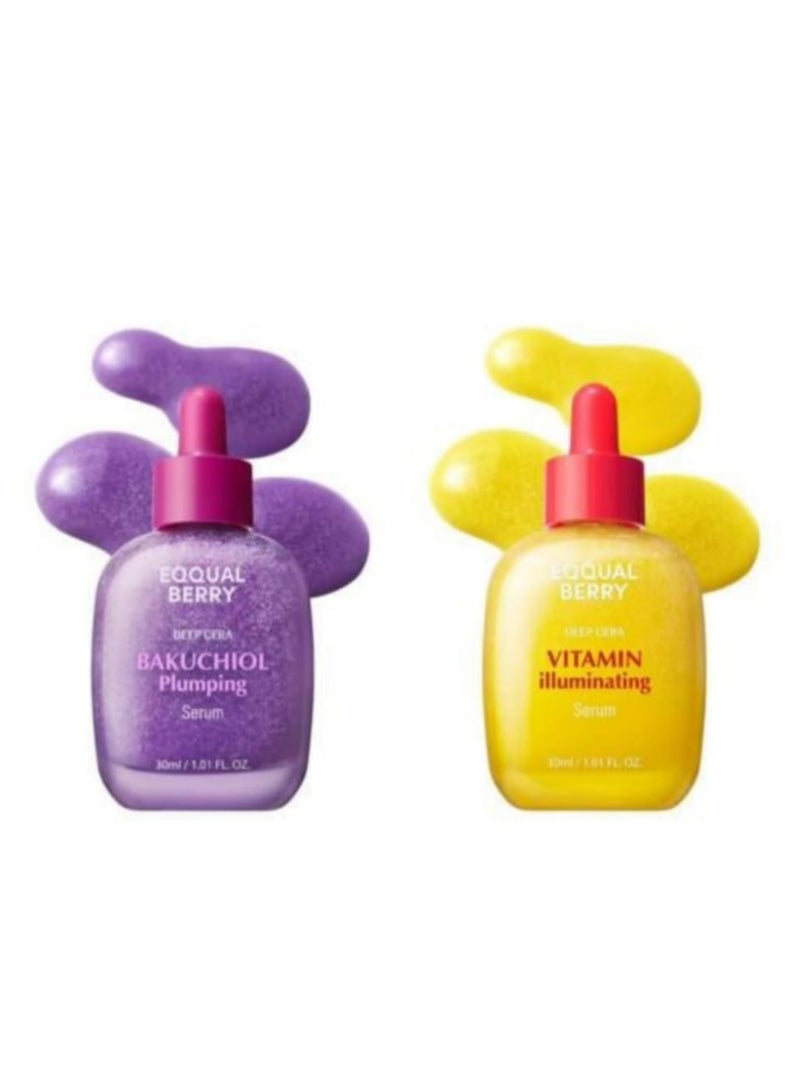 إيكوالبيري مجموعة ايكوال بيري للعناية ببشرة صحية خالية من التجاعيد والتصبغات – سيروم فيتامين سي لتفتيح البشرة + سيروم باكوتشيول مجدد للبشرة 30 مل - Image 1