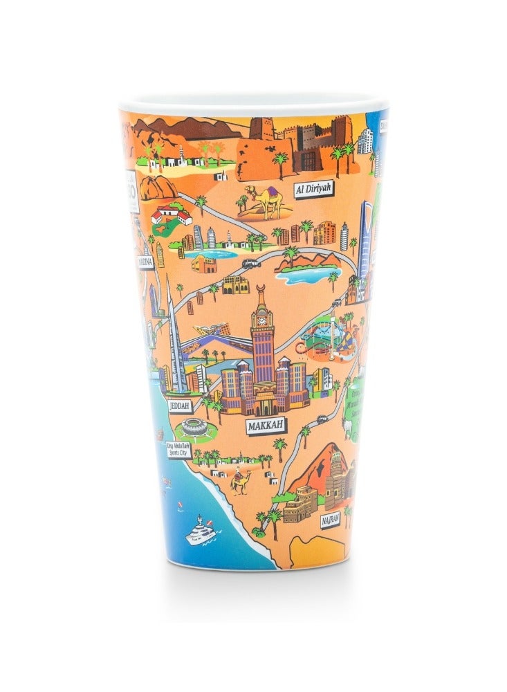 قفتات كوب خزفي ملون بتصميم أنا أحب السعودية معالم سياحية وإسلامية - Image 4