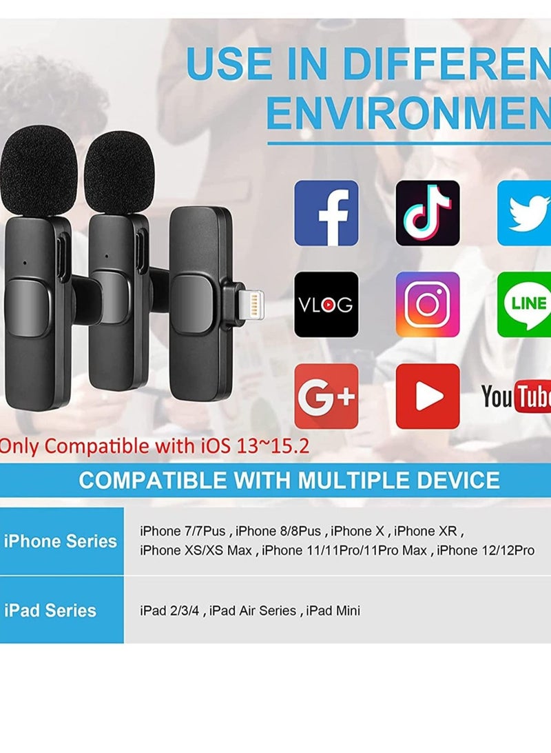 Wireless Lavalier Microphone for iPhone iPad, Plug-Play Wireless Mic for Recording, Live Stream, YouTube, TikTok, Facebook - Image 2