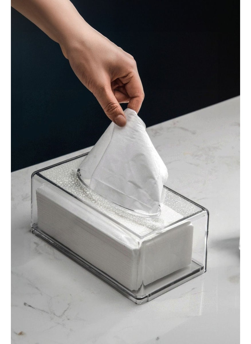 Kitchen Life Rectangular Acrylic Napkin Holder - Napkin Organizer Z Napkin Compatible Napkin Box Napkin Organizer 