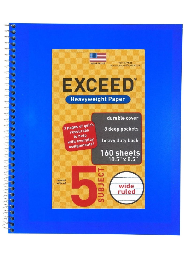 Exceed 5-Subject Single Line Notebook With Dark Blue Cover - Image 1