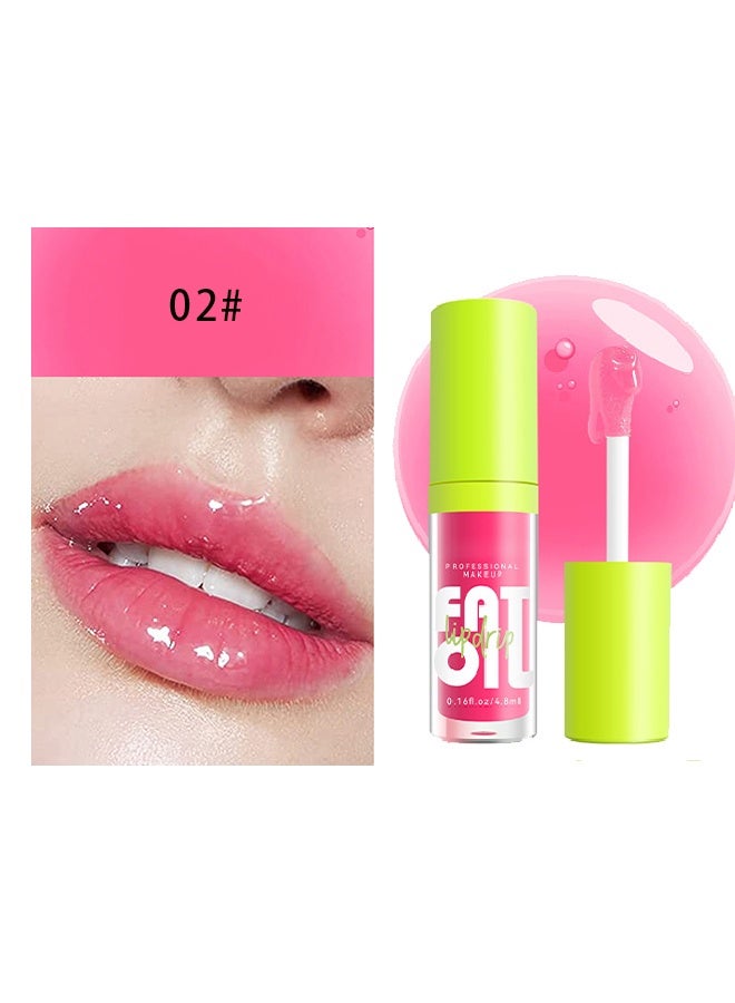 Julystar Plump Lips Fat Perks, Lip Glow Oil Deep Nourishing Moisturizing Glossy Long Lasting Lightweight Non Sticky Portable Lip Oil Lip Care to Fade Lines and Exfoliate Dead Skin for Women 4.8ml (#02) - Image 2