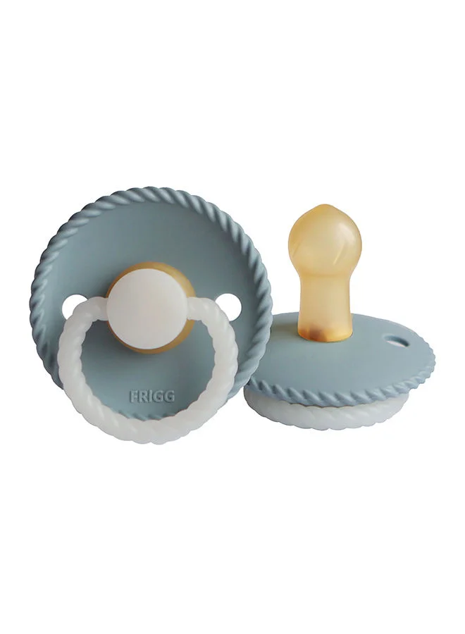 FRIGG Pack Of 1 Rope Latex Baby Pacifier 0-6M Stone Blue Night - Size 1