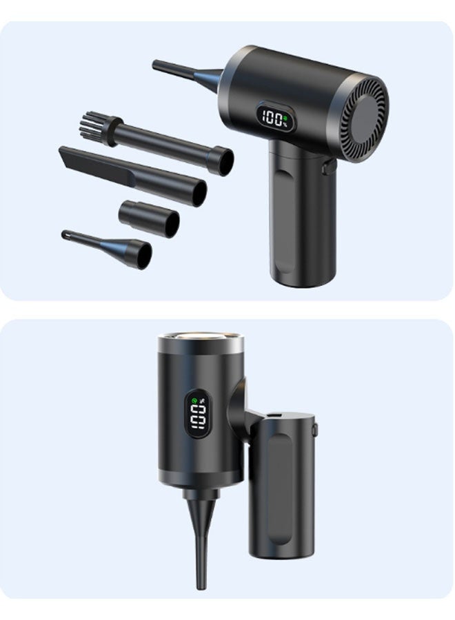 Neutral Compressed Air Duster with Digital Display, 52,000 RPM, LED Light, Rechargeable Cordless Portable Blower Suitable for Cleaning Computers, Laptops, Keyboards, Cameras and Electronics Cleaning Kit (Black) - Image 1