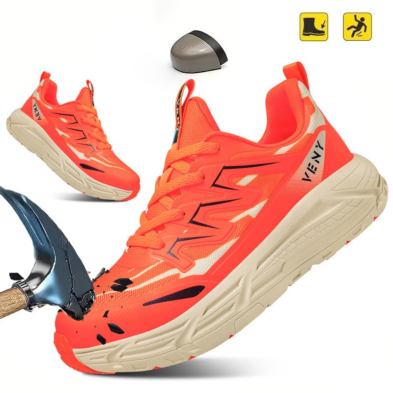 Labor Protection Shoes For Men, Steel Toe Anti-Smash Lightweight Toe-Toe Breathable Safety Work Shoes, Non-Slip Steel Toe Shoes - Image 1
