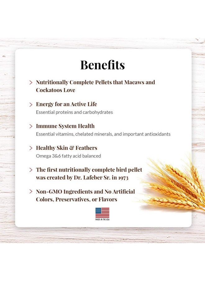 لافيبيرز حبيبات طعام الطيور الأليفة من LAFEBER'S Premium Daily Diet Pellets، مصنوعة من مكونات غير معدلة وراثيًا ومناسبة للبشر، للببغاوات والببغاوات، 5 رطل  - Image 3