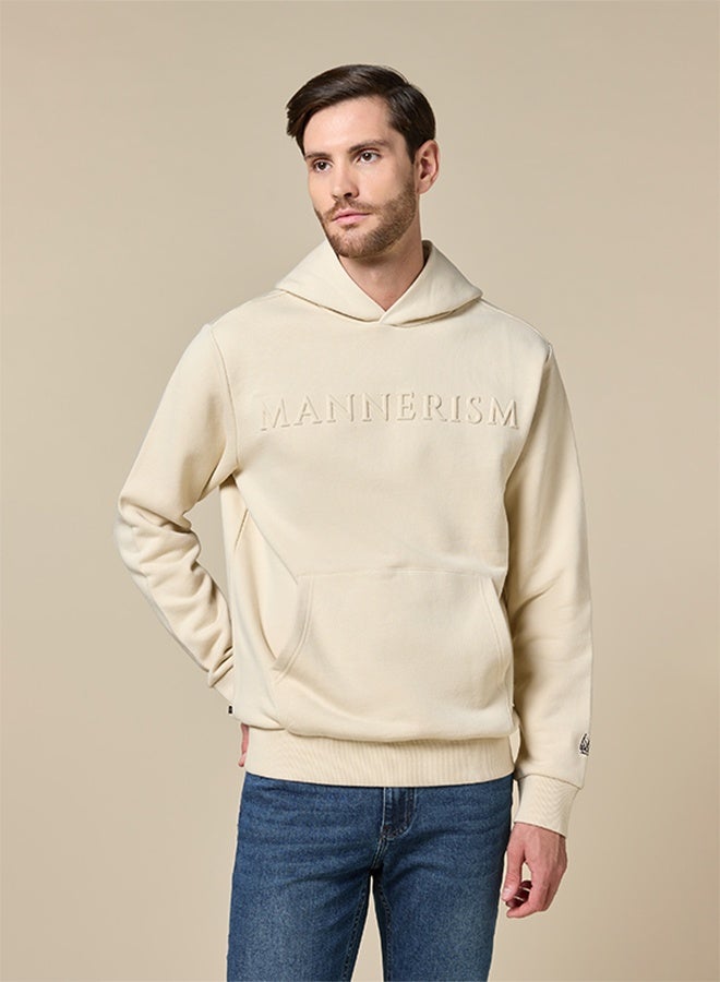 Mannerism The Warm Dune Beige Cotton Hoodie Relaxed Fit - Image 3