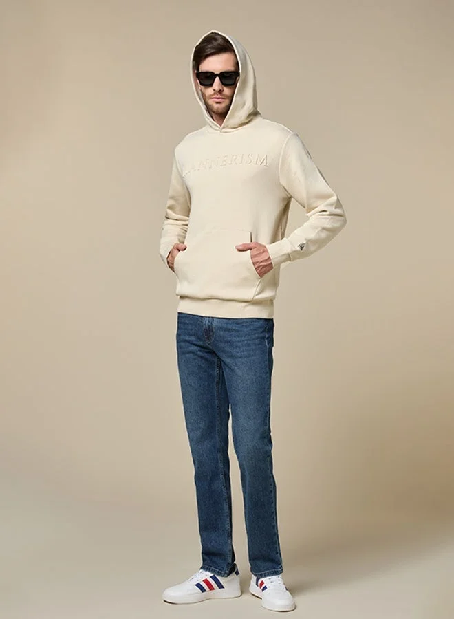 MANNERISM  The Warm Dune Beige Cotton Hoodie Relaxed Fit for Men | Best Price UAE