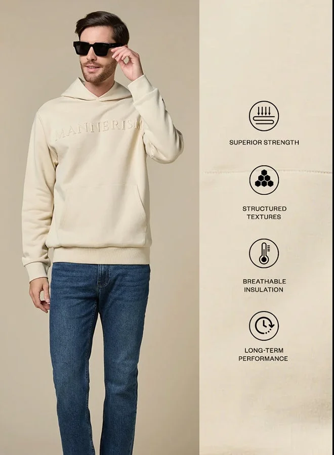 MANNERISM  The Warm Dune Beige Cotton Hoodie Relaxed Fit for Men | Best Price UAE