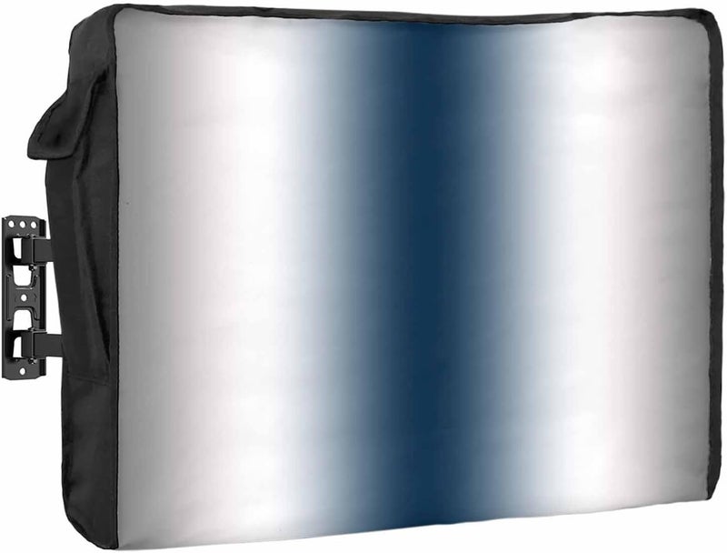 Abstract Waterproof Outdoor TV Cover, Dark Gray Dark Blue Gradient Ombre Outside Weatherproof TV Enclosures for 36 to 39 Inch LCD Television Shield Flat Screen Protectors - Image 1