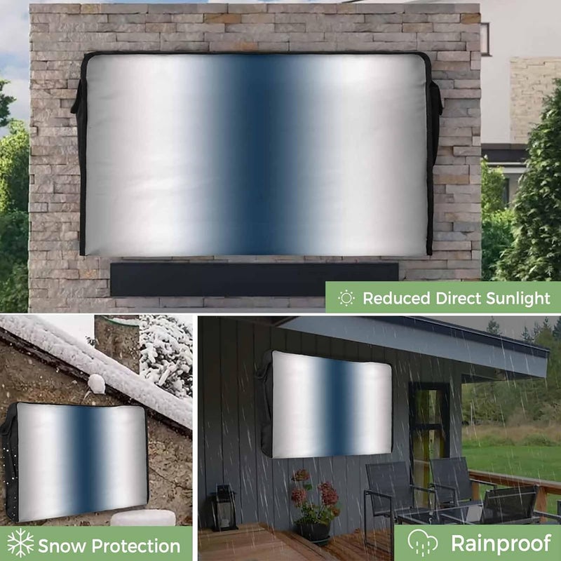 Abstract Waterproof Outdoor TV Cover, Dark Gray Dark Blue Gradient Ombre Outside Weatherproof TV Enclosures for 36 to 39 Inch LCD Television Shield Flat Screen Protectors - Image 3