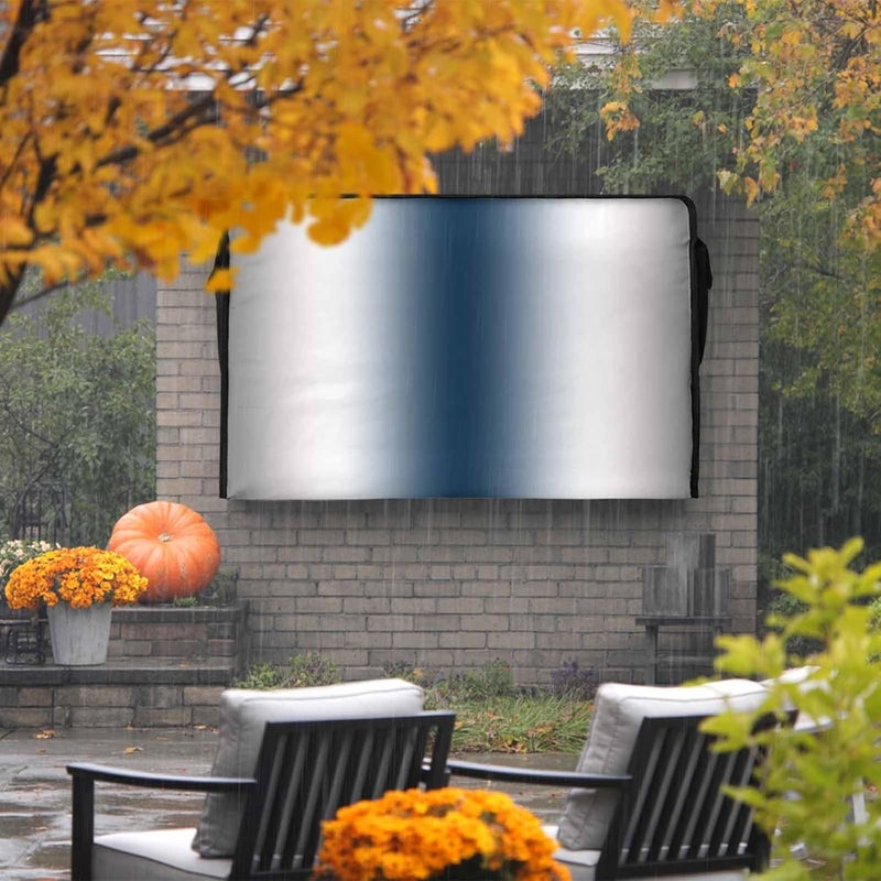 Abstract Waterproof Outdoor TV Cover, Dark Gray Dark Blue Gradient Ombre Outside Weatherproof TV Enclosures for 36 to 39 Inch LCD Television Shield Flat Screen Protectors - Image 2