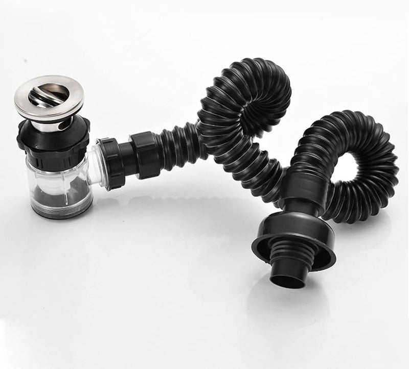 أنبوب تصريف حوض الغسيل المرن القابل للتوسيع من الفولاذ المقاوم للصدأ متكامل مع حوض الغسيل - Image 5