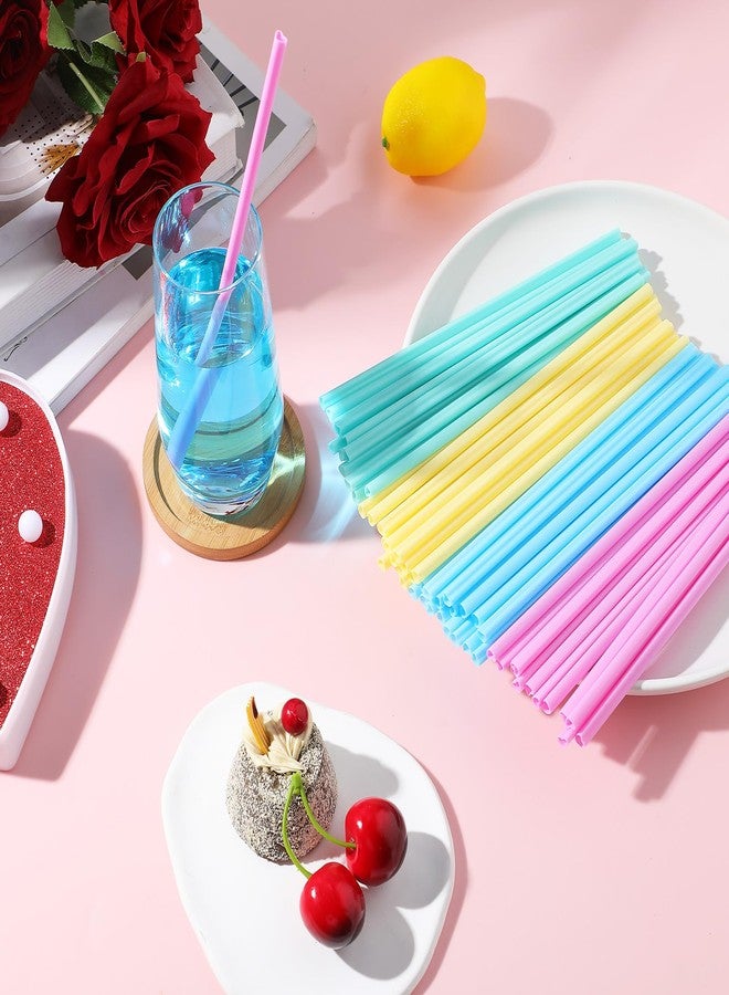 Zopeal 180 Pieces Heart Shaped Pink Straws Individually Cute Drinking Plastic Straws for Valentine Cocktail, Birthday Party, Bridal Shower, Wedding, Bridal Shower Supplies (Pink,Blue,Yellow,Green) - Image 3
