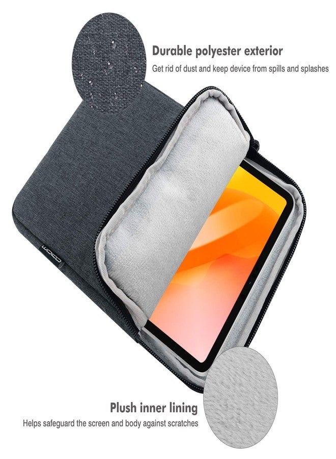 MoKo 12.9 Inch Tablet Sleeve Fits 13 Inch New iPad Pro M4 & Air M2 2024, iPad Pro 12.9 M2&M1, Galaxy Tab S8+/S9+ 12.4, Polyester Bag Fit with Apple Pencil or Smart Keyboard, Space Gray - Image 3