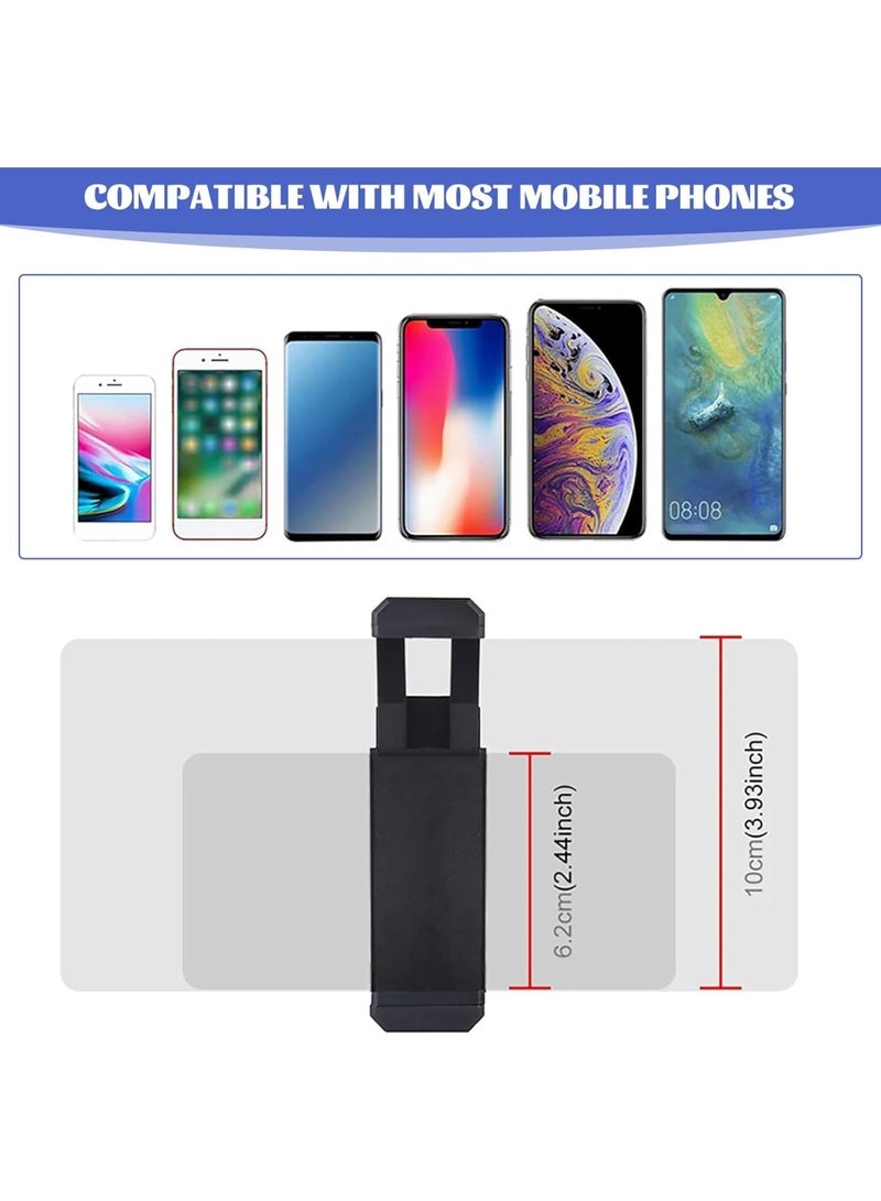 SYOSI حامل هاتف لوقوف الميكروفون، حامل هاتف دوار 360° لوقوف الميكروفون وكاميرا الويب، مشبك ضوء فلاش الكاميرا للبث المباشر، تصوير الفيديوهات، يعمل مع معظم الهواتف المحمولة (أسود) - Image 5