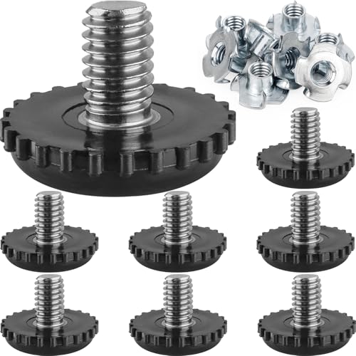 Stainless Steel Screw Furniture Leveling Feet 51618 Screw in Threaded Furniture Levelers Adjustable Table Chair Levelers Feet Glides for Chairs Tables Cabinet Patio Furniture 8 Pack