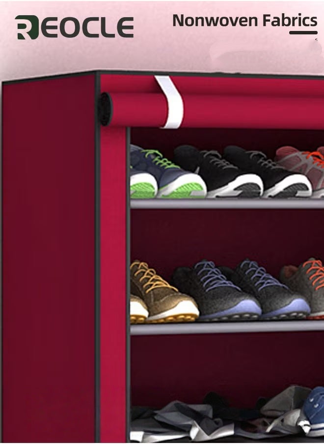 REOCLE Shoes Rack 6-Tier 115*30*110 cm Shoe Storage Cabinet with Dustproof Cover Hode up to 36 Pairs Shoes of Shoes in Living Room Hallway Shoe Storage Organiser for Heels Sneakers Boots - Image 5